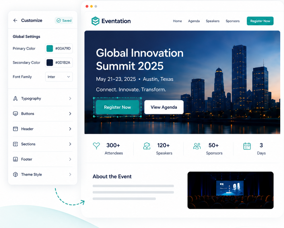 Website customization interface