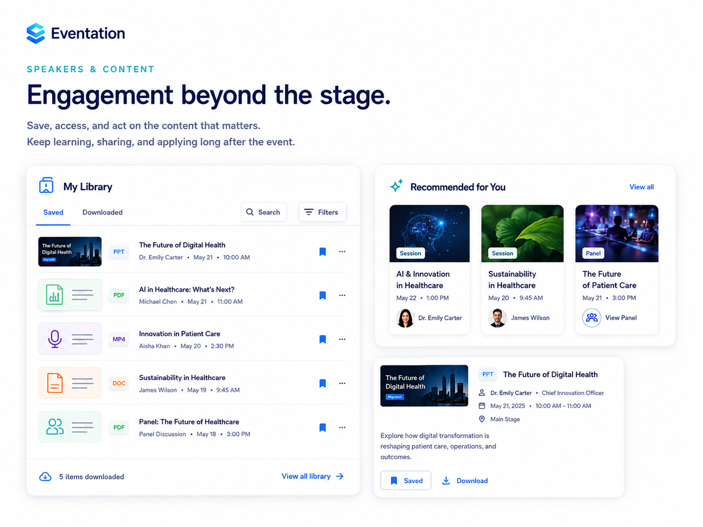 Speaker content engagement mockup
