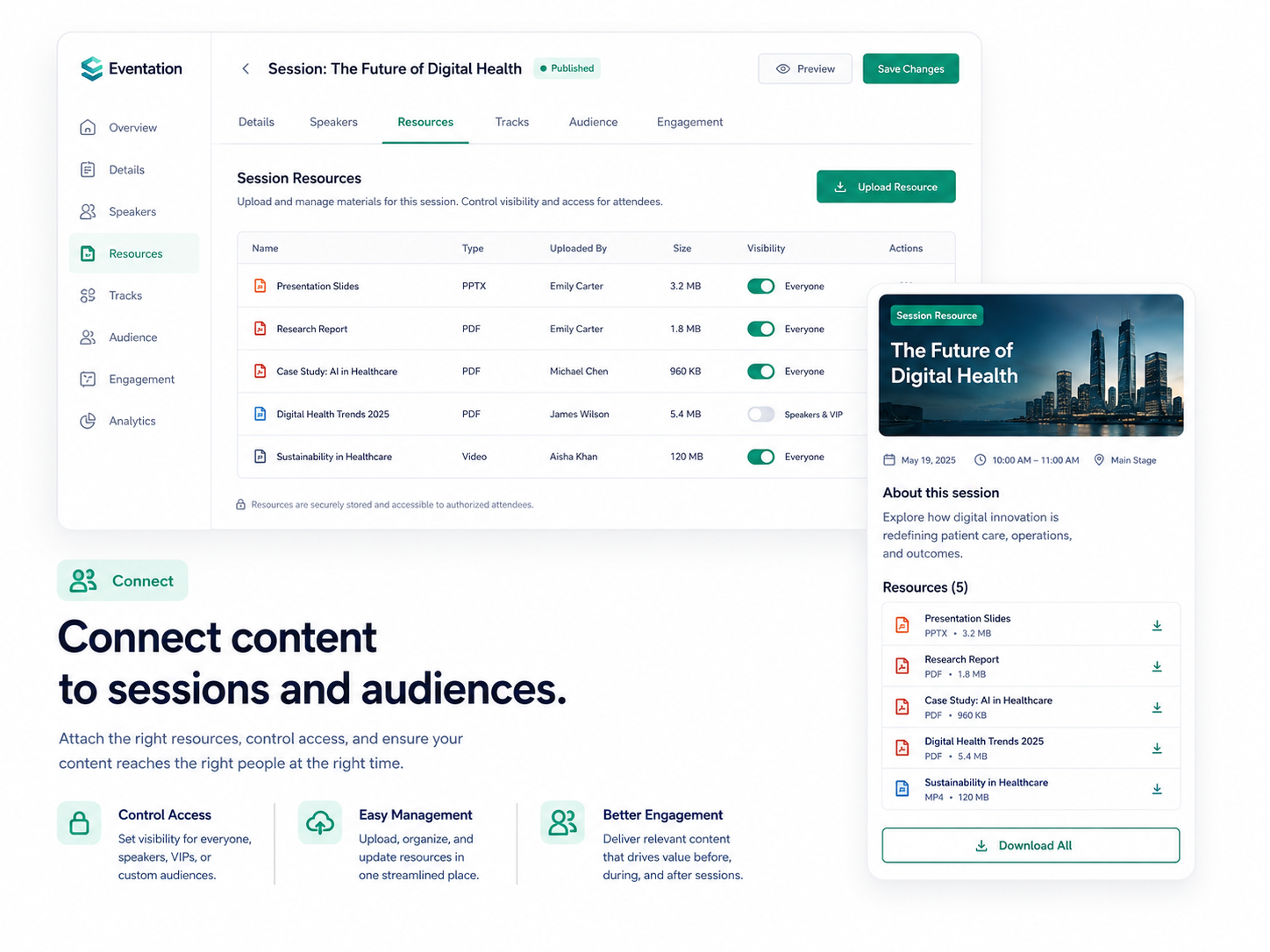 Session resource management mockup